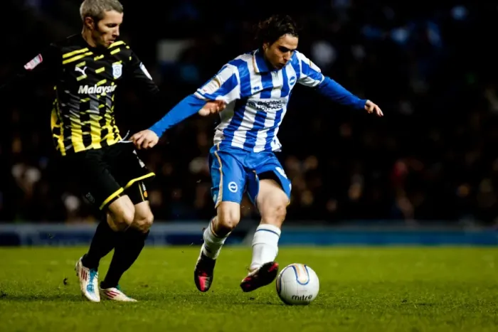 Framed Print : Gai Assulin during Brighton & Hove Albion v Cardiff City v Npower Championship Framed Print : Gai Assulin during Brighton & Hove Albion v Cardiff City v Npower Championship