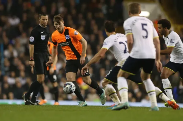 Framed Print : Gary Gardner Stands Firm Against Tottenham in Capital One Cup Showdown, October 2014 Framed Print : Gary Gardner Stands Firm Against Tottenham in Capital One Cup Showdown, October 2014