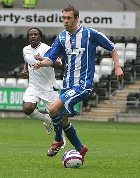 George O'Callaghan in Action for Brighton at Swansea, 2007 / 08