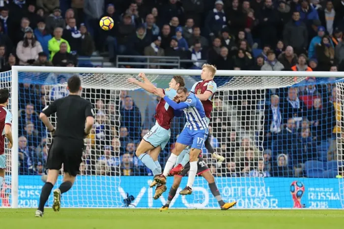 Framed Print : Glenn Murray Battles for Aerial Supremacy: Brighton & Hove Albion vs Burnley (16DEC17) Framed Print : Glenn Murray Battles for Aerial Supremacy: Brighton & Hove Albion vs Burnley (16DEC17)