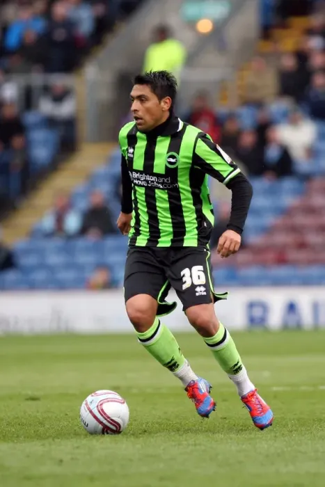Framed Print : Gonzalo Jara Reyes of Brighton & Hove Albion in Action against Burnley, NPower Championship, April 6, 2012