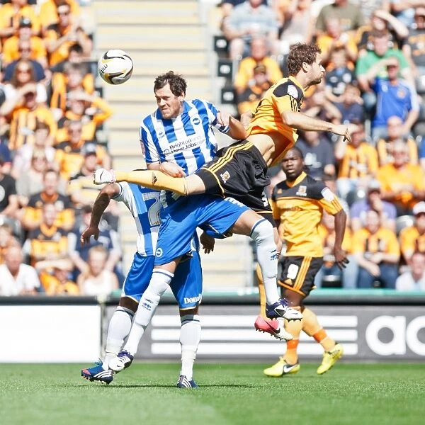 Gordon Greer in Action for Brighton & Hove Albion against Hull City, Npower Championship, August 18, 2012