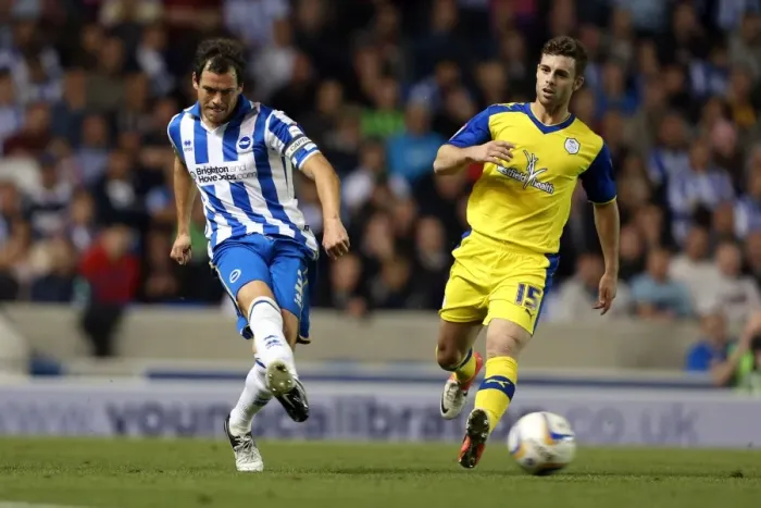 Framed Print : Gordon Greer in Action: Brighton & Hove Albion vs Sheffield Wednesday, September 14, 2012 Framed Print : Gordon Greer in Action: Brighton & Hove Albion vs Sheffield Wednesday, September 14, 2012