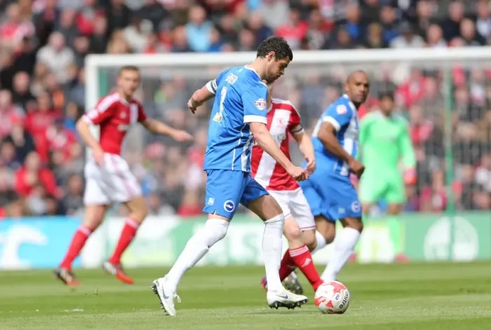 Framed Print : Gordon Greer in Action: Middlesbrough vs. Brighton & Hove Albion, May 2015