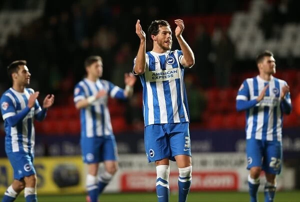 Gordon Greer of Brighton and Hove Albion Salutes Fans Amidst Charlton Athletic Rivalry (January 2015)