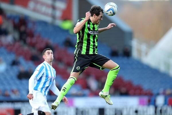 Gordon Greer Clears the Ball for Brighton & Hove Albion against Huddersfield Town, November 2012