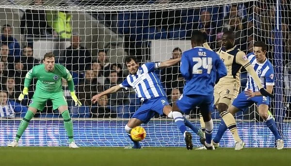 Gordon Greer Leads Brighton and Hove Albion in Championship Battle against Leeds United (24FEB15)