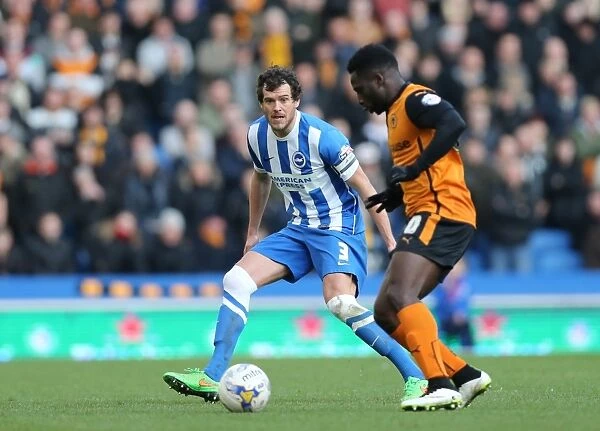 Gordon Greer Leads Brighton and Hove Albion in Championship Battle against Wolverhampton Wanderers (14MAR15)