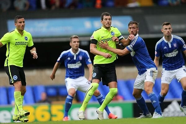 Gordon Greer Leads Brighton and Hove Albion in Championship Clash against Ipswich Town (28 / 08 / 2015)