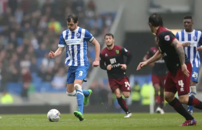 Framed Print : Gordon Greer Leads Brighton and Hove Albion in Championship Battle Against Norwich City (3rd April 2015) Framed Print : Gordon Greer Leads Brighton and Hove Albion in Championship Battle Against Norwich City (3rd April 2015)