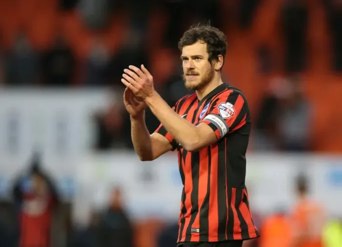 Framed Print : Gordon Greer Leads Brighton and Hove Albion in Championship Showdown against Blackpool (31Jan15) Framed Print : Gordon Greer Leads Brighton and Hove Albion in Championship Showdown against Blackpool (31Jan15)