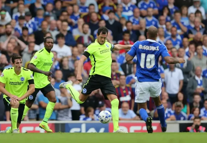 Framed Print : Gordon Greer Leads Brighton and Hove Albion in Championship Showdown against Ipswich Town (August 28, 2015) Framed Print : Gordon Greer Leads Brighton and Hove Albion in Championship Showdown against Ipswich Town (August 28, 2015)