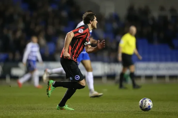 Framed Print : Gordon Greer Leads Brighton and Hove Albion in Championship Showdown against Reading (10MAR15)