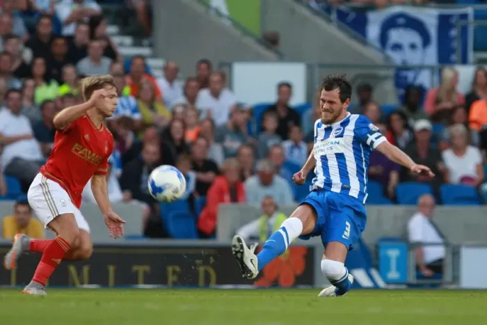 Framed Print : Gordon Greer Leads Brighton and Hove Albion in Sky Bet Championship Clash against Nottingham Forest (07.08.2015) Framed Print : Gordon Greer Leads Brighton and Hove Albion in Sky Bet Championship Clash against Nottingham Forest (07.08.2015)