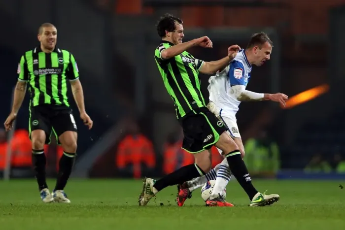Framed Print : Gordon Greer Tackles Jordan Rhodes: Intense Moment from Blackburn vs. Brighton, Npower Championship (January 22, 2013) Framed Print : Gordon Greer Tackles Jordan Rhodes: Intense Moment from Blackburn vs. Brighton, Npower Championship (January 22, 2013)