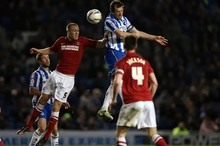 Framed Print : Gordon Greer's Close Call: Brighton & Hove Albion vs Charlton Athletic, April 2013 Framed Print : Gordon Greer's Close Call: Brighton & Hove Albion vs Charlton Athletic, April 2013