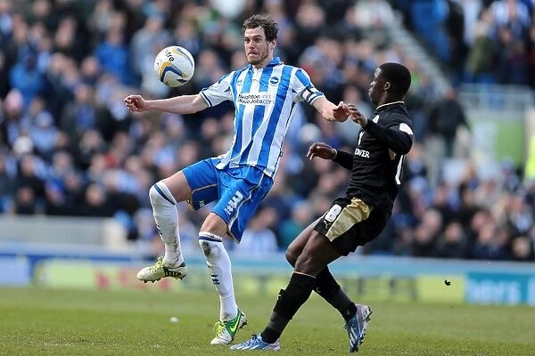 Gordon Greer's Intense Concentration: Brighton & Hove Albion vs Leicester City, NPower Championship (April 6, 2013)
