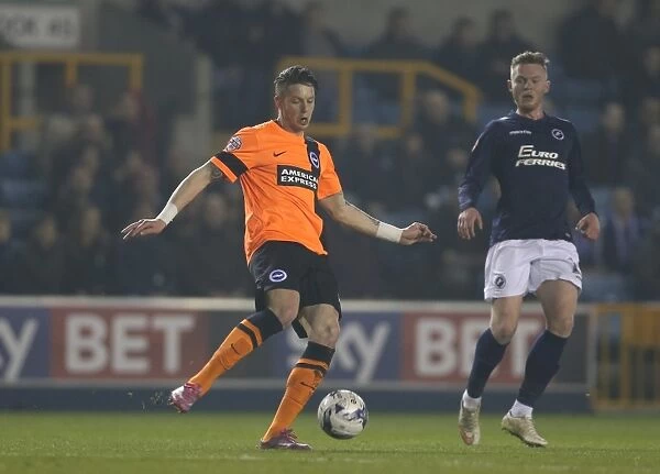 Greg Halford in Action: Millwall vs. Brighton and Hove Albion, Sky Bet Championship 2015
