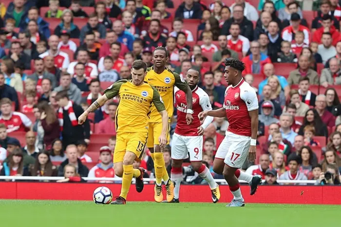 Framed Print : Gross vs Iwobi: Intense Midfield Battle at Emirates Stadium - Arsenal vs Brighton and Hove Albion (01OCT17) Framed Print : Gross vs Iwobi: Intense Midfield Battle at Emirates Stadium - Arsenal vs Brighton and Hove Albion (01OCT17)