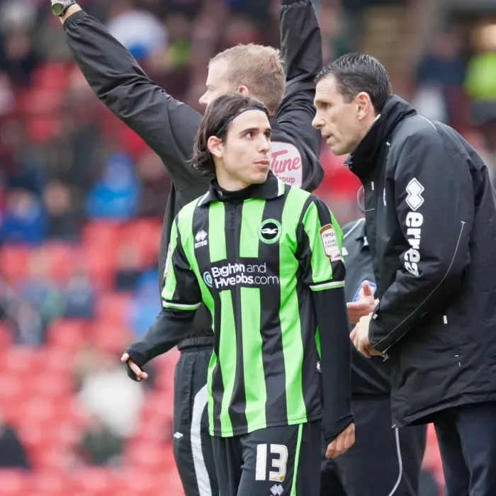 Framed Print : Gus Poyet and Gai Assulin Discussing Tactics during Barnsley vs. Brighton & Hove Albion, 2012 Framed Print : Gus Poyet and Gai Assulin Discussing Tactics during Barnsley vs. Brighton & Hove Albion, 2012