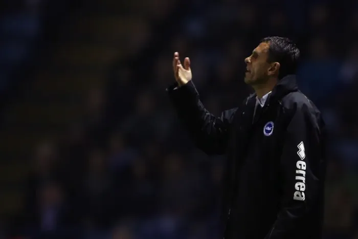 Framed Print : Gus Poyet Leads Brighton & Hove Albion Against Leicester City, Npower Championship, October 2012 Framed Print : Gus Poyet Leads Brighton & Hove Albion Against Leicester City, Npower Championship, October 2012