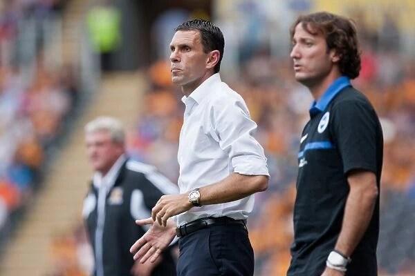 Gus Poyet Leads Brighton & Hove Albion in Npower Championship Clash against Hull City, August 2012