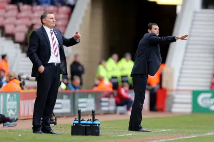 Framed Print : Gus Poyet and Tony Mobray Clash in Middlesbrough vs. Brighton & Hove Albion, Championship Showdown (April 13, 2013) Framed Print : Gus Poyet and Tony Mobray Clash in Middlesbrough vs. Brighton & Hove Albion, Championship Showdown (April 13, 2013)