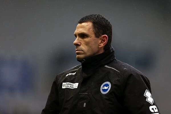 Gus Poyet Watching Intently During the Brighton Derby vs. Derby County, January 2013