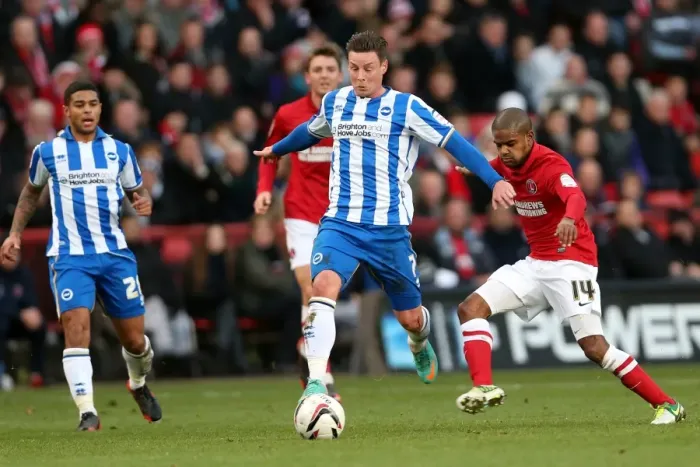 Framed Print : Will Hoskins in Action: Brighton & Hove Albion vs Charlton Athletic, December 8, 2012