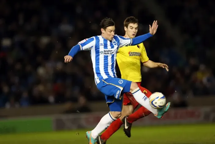 Framed Print : Hoskins Thrills: Brighton & Hove Albion vs. Watford, Npower Championship Showdown at Amex Stadium (December 29, 2012) Framed Print : Hoskins Thrills: Brighton & Hove Albion vs. Watford, Npower Championship Showdown at Amex Stadium (December 29, 2012)