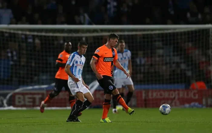 Framed Print : Huddersfield vs Brighton: Danny Holla in Action during the Sky Bet Championship Clash, October 2014