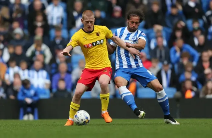 Framed Print : Inigo Calderon in Action: Brighton & Hove Albion vs. Watford (Sky Bet Championship, 25APR15) Framed Print : Inigo Calderon in Action: Brighton & Hove Albion vs. Watford (Sky Bet Championship, 25APR15)