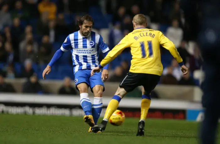 Framed Print : Inigo Calderon in Action: Brighton & Hove Albion vs Wigan Athletic (November 2014) Framed Print : Inigo Calderon in Action: Brighton & Hove Albion vs Wigan Athletic (November 2014)