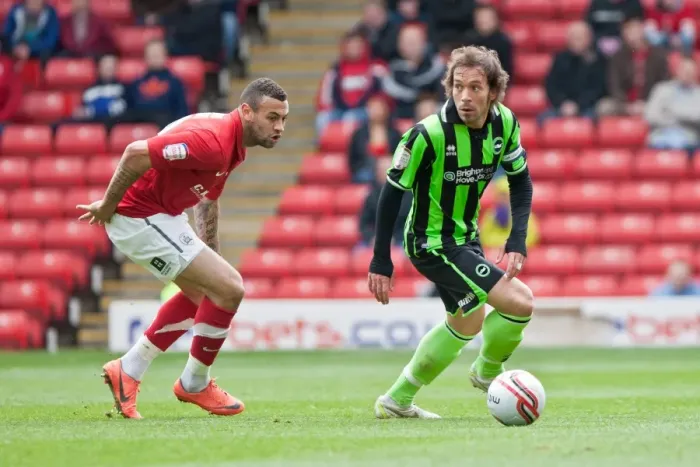 Framed Print : Inigo Calderon of Brighton & Hove Albion in Action at Barnsley's Oakwell Stadium, Npower Championship, 28th April 2012 Framed Print : Inigo Calderon of Brighton & Hove Albion in Action at Barnsley's Oakwell Stadium, Npower Championship, 28th April 2012