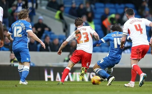 Inigo Calderon Scores His Second Goal Against Birmingham City (21FEB15) - Brighton & Hove Albion FC