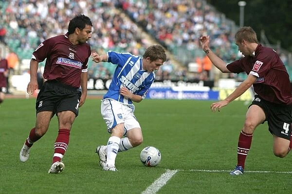 Intense Action: Brighton and Hove Albion vs. Northampton Town at Withdean Stadium