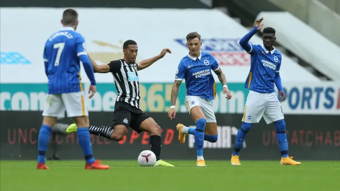Framed Print : Intense Action: Newcastle United vs. Brighton and Hove Albion at St James Park (2020-21 Premier League) Framed Print : Intense Action: Newcastle United vs. Brighton and Hove Albion at St James Park (2020-21 Premier League)