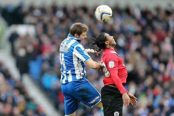 Intense Battle for Possession: Hammond vs. Danns, Brighton & Hove Albion vs. Huddersfield Town (March 2, 2013)