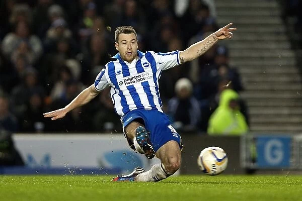 Intense Championship Clash: Ashley Barnes Scores for Brighton & Hove Albion Against Derby County (January 12, 2013)