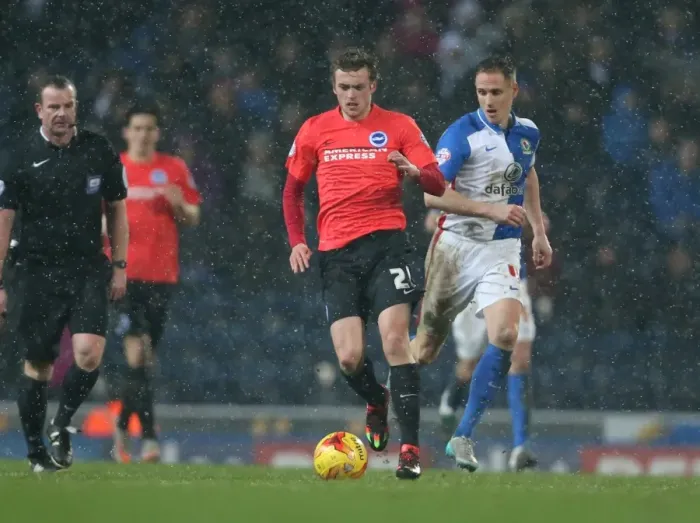 Framed Print : Intense Championship Showdown: Brighton and Hove Albion vs. Blackburn Rovers at Ewood Park (16 January 2016)