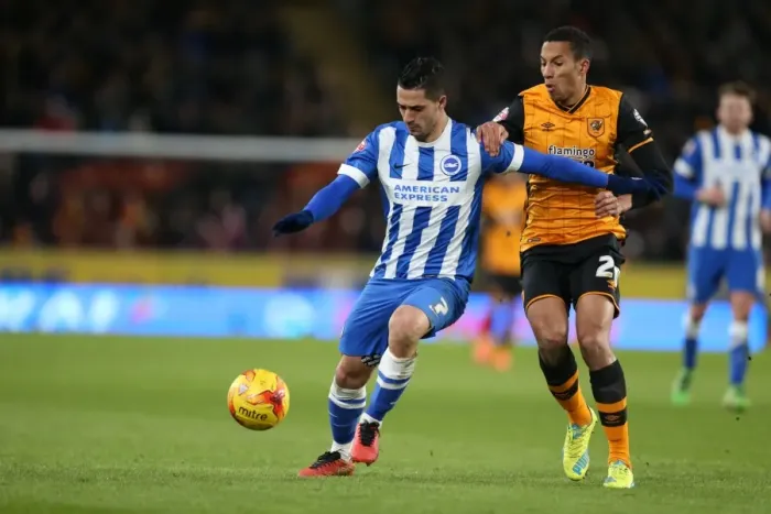 Framed Print : Intense Championship Showdown: Brighton and Hove Albion vs. Hull City (16 February 2016)
