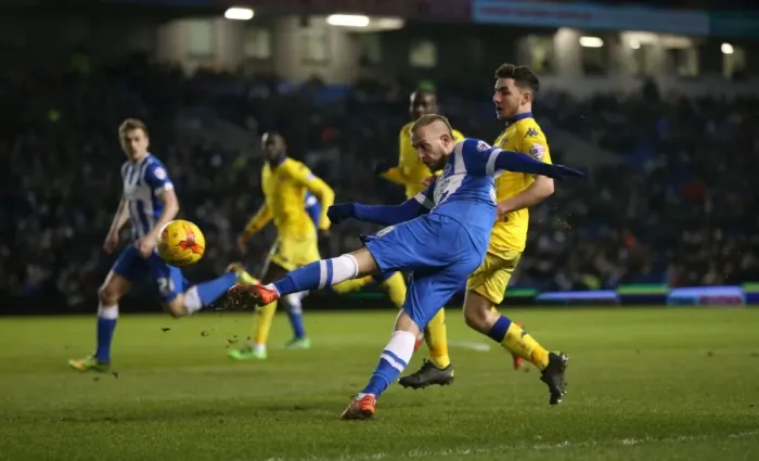 Framed Print : Intense Championship Showdown: Brighton & Hove Albion vs. Leeds United - 29 February 2016 Framed Print : Intense Championship Showdown: Brighton & Hove Albion vs. Leeds United - 29 February 2016