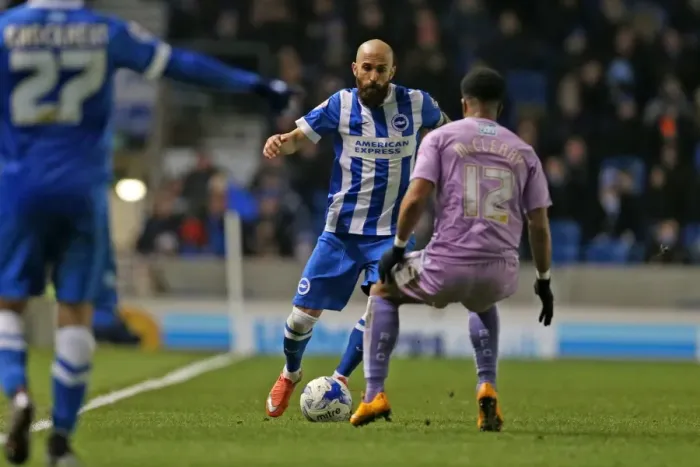 Framed Print : Intense Championship Showdown: Brighton and Hove Albion vs. Reading (15 March 2016)