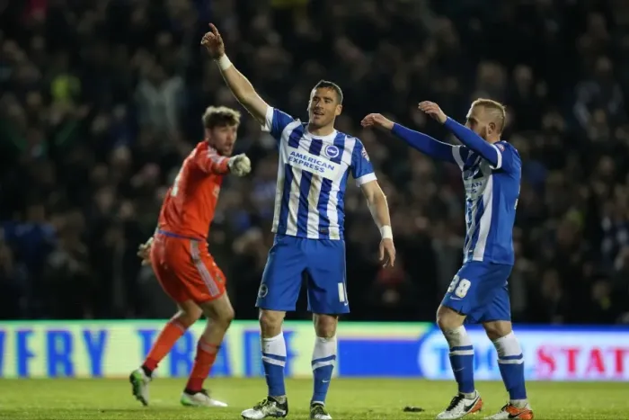 Framed Print : Intense Championship Showdown: Brighton and Hove Albion vs. Fulham (15th April 2016) Framed Print : Intense Championship Showdown: Brighton and Hove Albion vs. Fulham (15th April 2016)