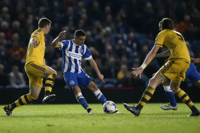 Framed Print : Intense Championship Showdown: Brighton and Hove Albion vs. Fulham (15th April 2016) Framed Print : Intense Championship Showdown: Brighton and Hove Albion vs. Fulham (15th April 2016)