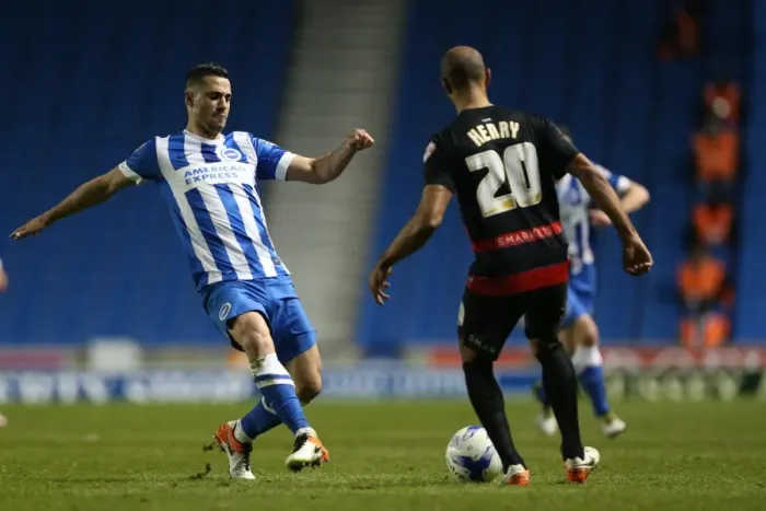 Framed Print : Intense Championship Showdown: Brighton and Hove Albion vs. QPR (19APR16) Framed Print : Intense Championship Showdown: Brighton and Hove Albion vs. QPR (19APR16)