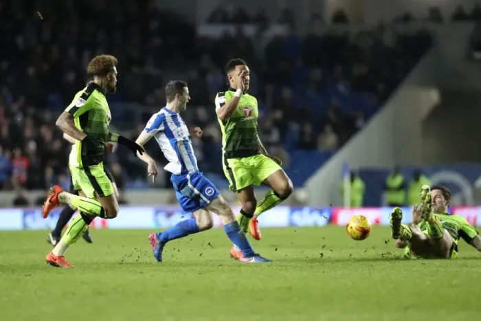 Framed Print : Intense Championship Showdown: Brighton and Hove Albion vs. Reading (25FEB17) Framed Print : Intense Championship Showdown: Brighton and Hove Albion vs. Reading (25FEB17)