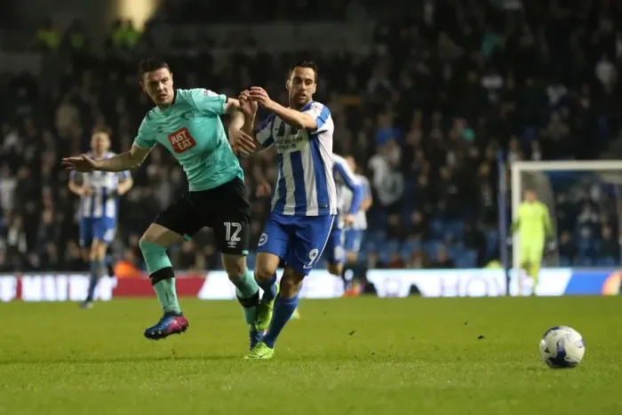 Framed Print : Intense Championship Showdown: Brighton and Hove Albion vs. Derby County (10th March 2017) Framed Print : Intense Championship Showdown: Brighton and Hove Albion vs. Derby County (10th March 2017)