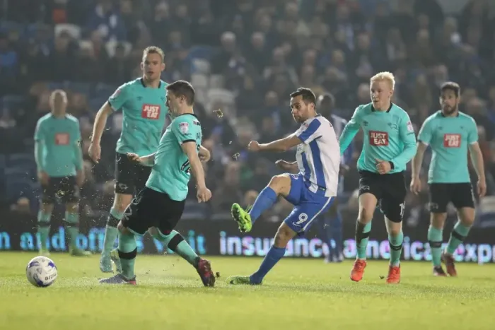 Framed Print : Intense Championship Showdown: Brighton and Hove Albion vs. Derby County (10th March 2017) Framed Print : Intense Championship Showdown: Brighton and Hove Albion vs. Derby County (10th March 2017)