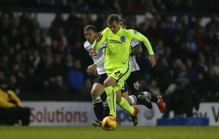 Framed Print : Intense Championship Showdown: Derby County vs. Brighton & Hove Albion at iPro Stadium (12DEC15)